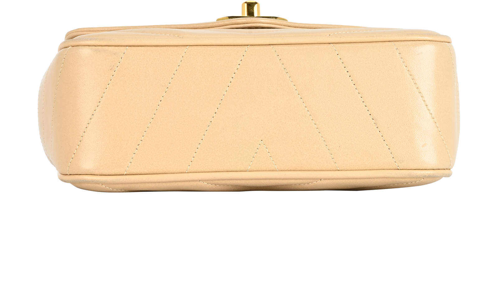 Mini Square Flap Chevron, &pound;2,900, Handbags, Beige, Lambskin Leather, Top view